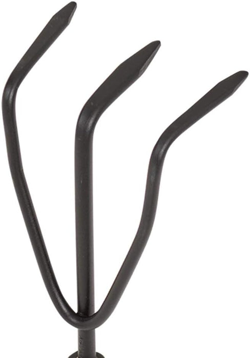AMES 2446300 Tempered Steel Hand Cultivator with Wood Handle, 11-Inch, Brown Wood Handle Hand Cultivator