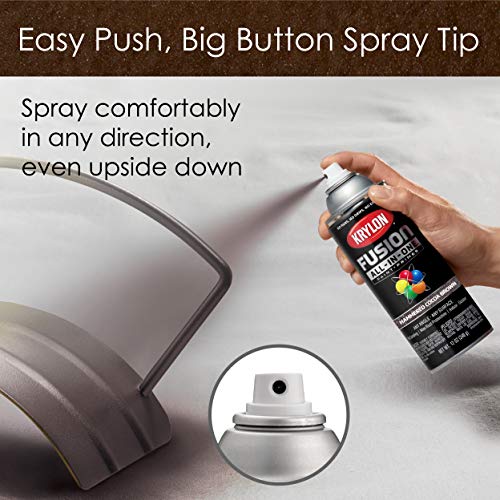 12 oz Krylon K02785007 Cocoa Brown Fusion All-In-One Paint & Primer Spray Paint, Hammered