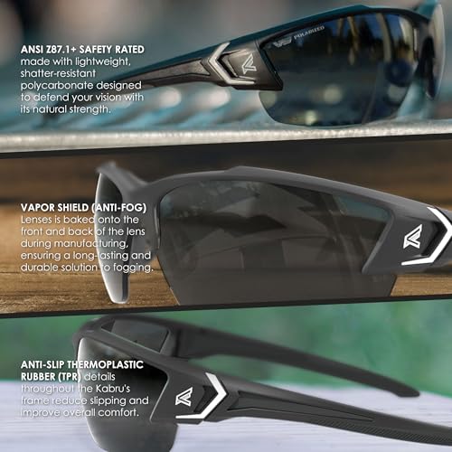EDGE Khor G2 ANSI Z87 Safety Glasses for Men: Shatter Resistant, Anti-Slip Frames, Nylon Lenses, Tinted Z87 Sunglasses for Men