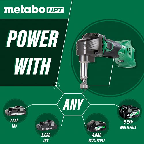 Metabo HPT 18V MultiVolt Cordless Nibbler | For Ribbed Metal Panels | 180 Degree 3-Stop Die Holder | CN18DSLQ4