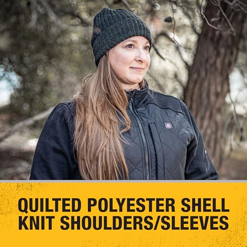 DEWALT DCHJ102BD1 Women's Lightweight, Wind Resistant Hybrid Heated Jacket Kit with Battery - Black, Size XS