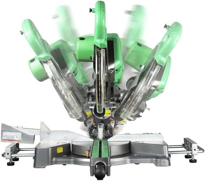 Metabo HPT 10-Inch Sliding Compound Miter Saw, Adjustable Laser Guide, Double Bevel, Electronic Speed Control, 12 Amp Motor, Electric Brake (C10FSHS)