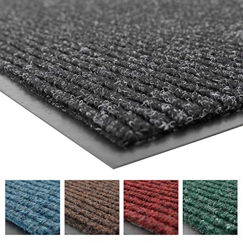 Notrax 109S0046CH Brush Step Carpeted Indoor/Outdoor Entrance Mat for Home or Office, 4' x 6', Absorbent Slip Resistant Heavy Duty Entry Mat, Charcoal
