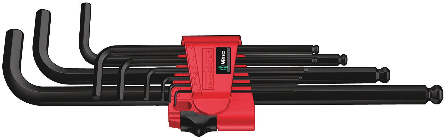 Wera 5073596001 Hexagon 950 PKL/9 BM SB L-Key Set, BlackLaser, Ballpoi ...