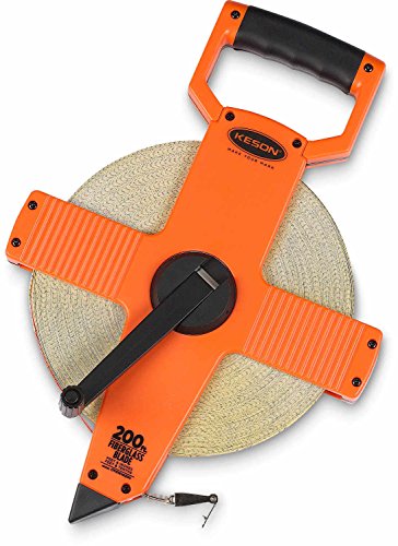 Keson OTR1810100 Open Reel Fiberglass Tape Measure Reel with Double Hook (Graduation: ft., in, 1/8 & ft., 1/10, 1/100), 100-Foot