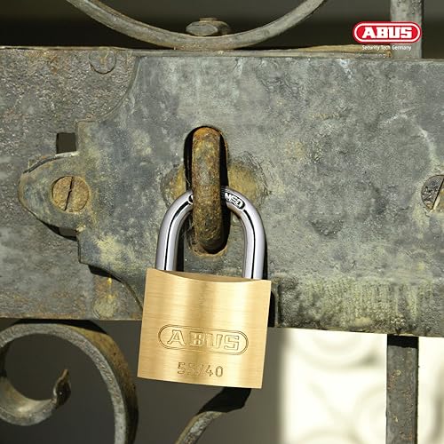 ABUS 55/40 Solid Brass Keyed Padlock with 2 Keys, Hardened Steel Shackle with Anti Corrosion Inner Lock Components, Keyed Different