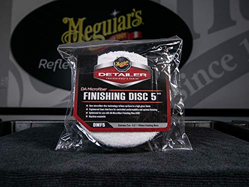 Meguiar's DA Microfiber Finishing Disc DMF5-5" Microfiber Finishing Disc for Waxing with a Variable Dual Action Polisher, Use with DA Microfiber Finishing Wax to Remove Defects and Add Wax, 2 Pack