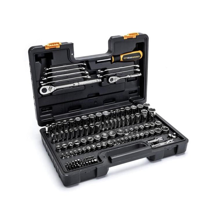 GEARWRENCH 1/4 Inch, 3/8 Inch SAE/MM Mechanics Hand Tool Set, 121 Piece