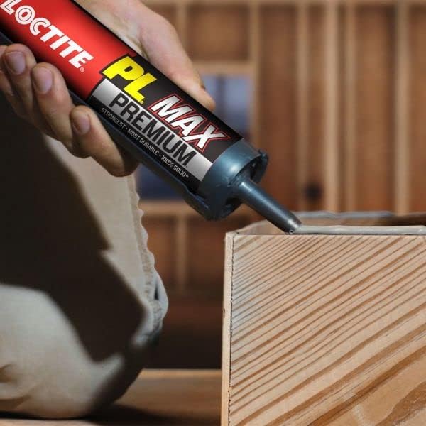 Loctite 2292244 PL Premium Max Construction Adhesive, 9 fl oz Cartridge, Versatile Construction Glue for Wood, Concrete, Stone & More (Pack of 12)