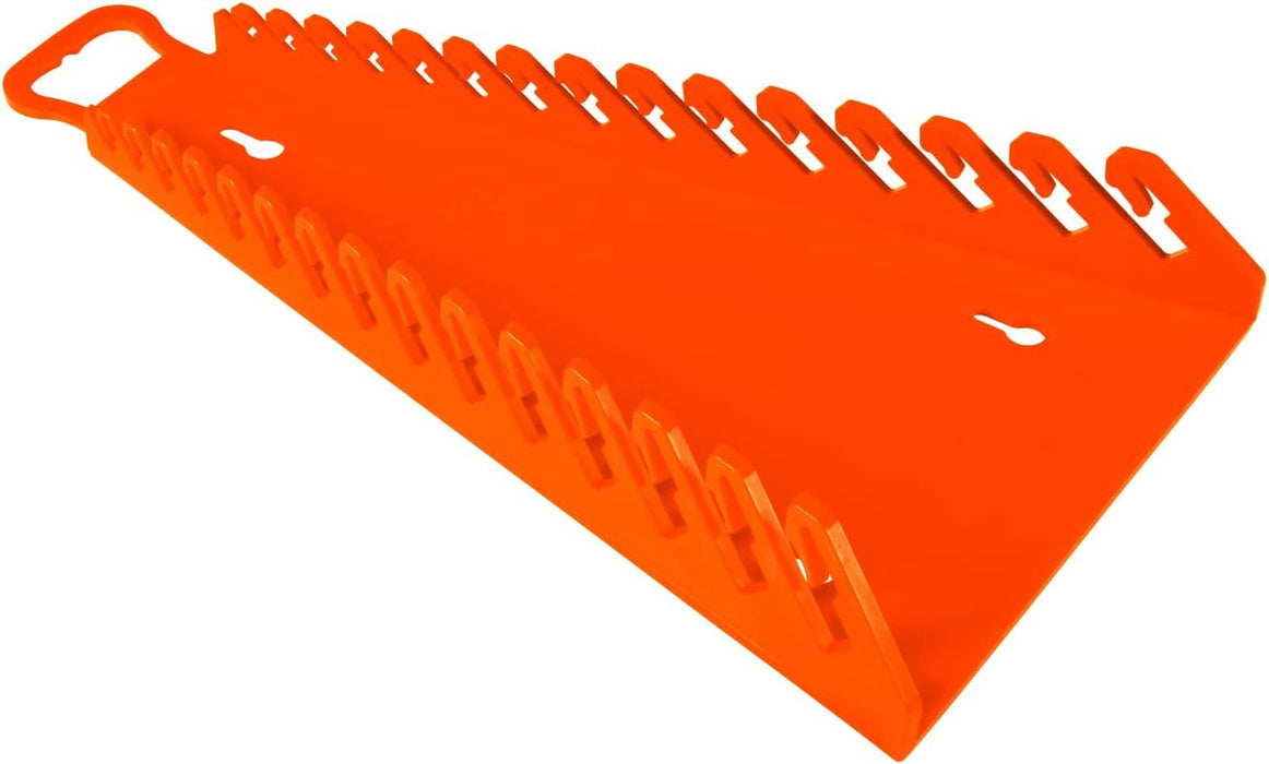 Ernst Manufacturing 5157 Gripper Reverse Wrench Portable Wrench Organizer - Holds 1/4" to 1 1/8" and 6 to 20mm Tools, Durable Flexible Grip, 15 Tool Capacity, Orange