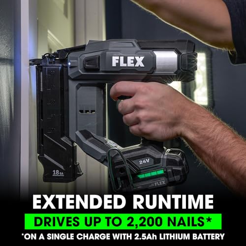 FLEX 24V Brushless Cordless 18 Gauge 5/8-inch to 2-1/8-inch Brad Nailer Kit