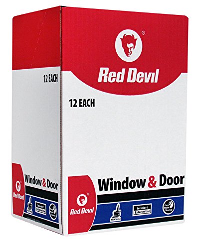 Red Devil 0846 Window & Door Siliconized Acrylic Caulk, White, 10.1 oz, Pack of 12