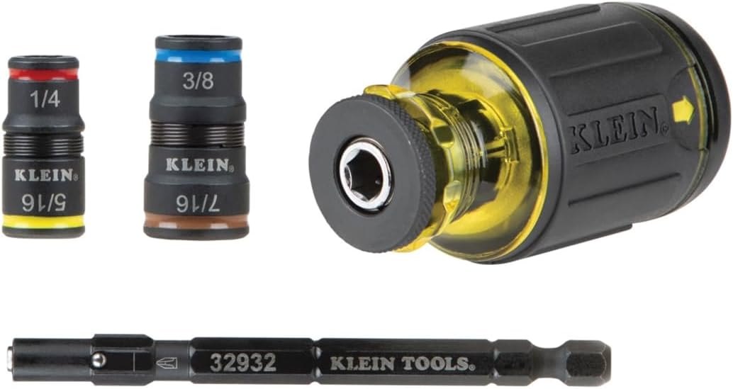 Klein Tools 32308HD 12-in-1 Impact Rated Stubby Driver Set with Flip Sockets