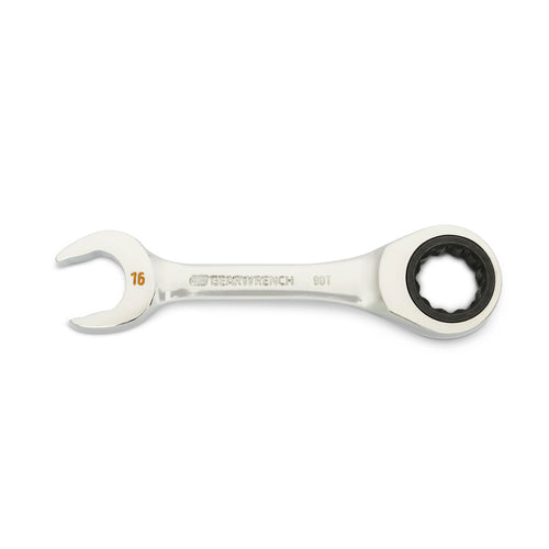 GEARWRENCH 16mm 90-Tooth 12 Point Stubby Combination Ratcheting Wrench | 86846