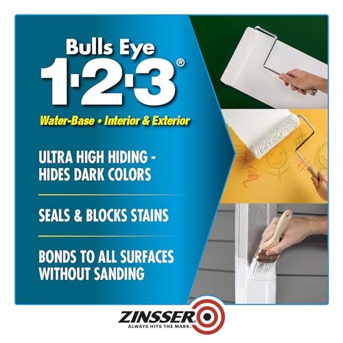 Zinsser 2001-2PK Bulls Eye 1-2-3 Water-Base Primer, Gallon, White, 2 Pack