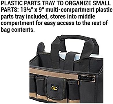 CLC Custom LeatherCraft 1529 16 In. Center Tray Tool Bag, 16 Pocket