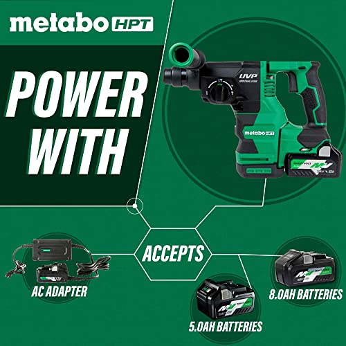 Metabo HPT Cordless 36V Multi-Volt Rotary Hammer Kit | SDS Plus | 1-1/8-Inch | LED Level | User Vibration Protection | Optional AC Adapter | DH3628DA