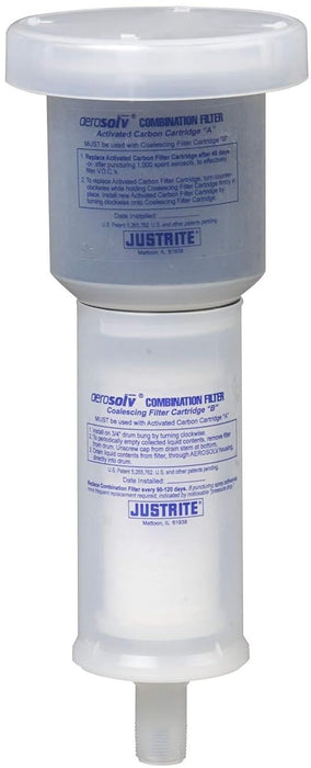 Justrite 28197 Aerosolv Replacement Combination Carbon Filter for 28202, Aerosol Can Recycling System, Coalescing