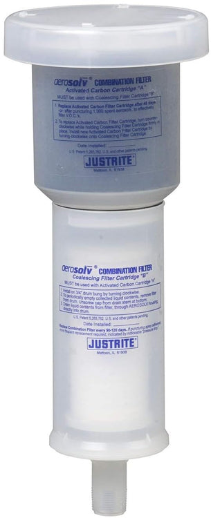 Justrite 28197 Aerosolv Replacement Combination Carbon Filter for 28202, Aerosol Can Recycling System, Coalescing