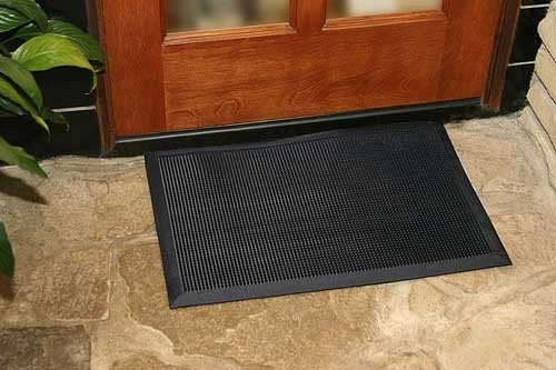 Durable Corporation 396S1624BK Heavy Duty Rubber Fingertip Entrance Mat for Outdoor Areas, 16" Width x 24" Length x 5/8" Thickness, Black