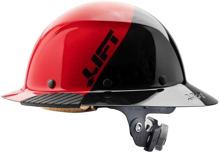 DAX Fiber Resin Full Brim Hard Hat (50/50 Gloss Red/Black)