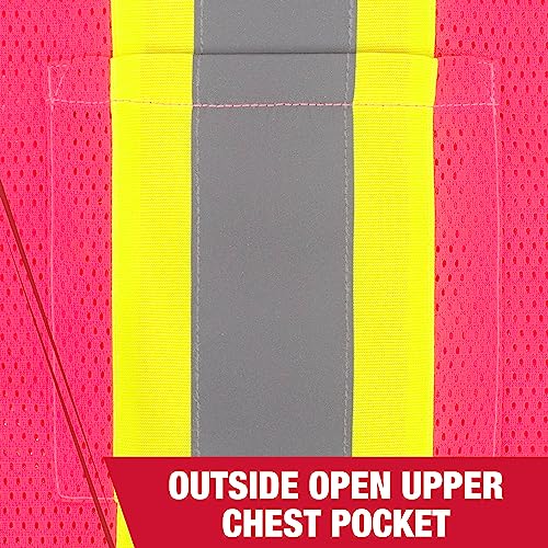 Radians SV22-1 Economy Type O Class 1 Safety Vest Size Medium, Pink Mesh with Contrasting Tape - 1 Each