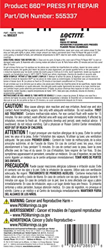 LOCTITE 660 Automotive Press Fit Repair – High Strength, Quick Cure, for Worn Parts, Prevents Loosening and Leakage - 50 ml, 1 Pack