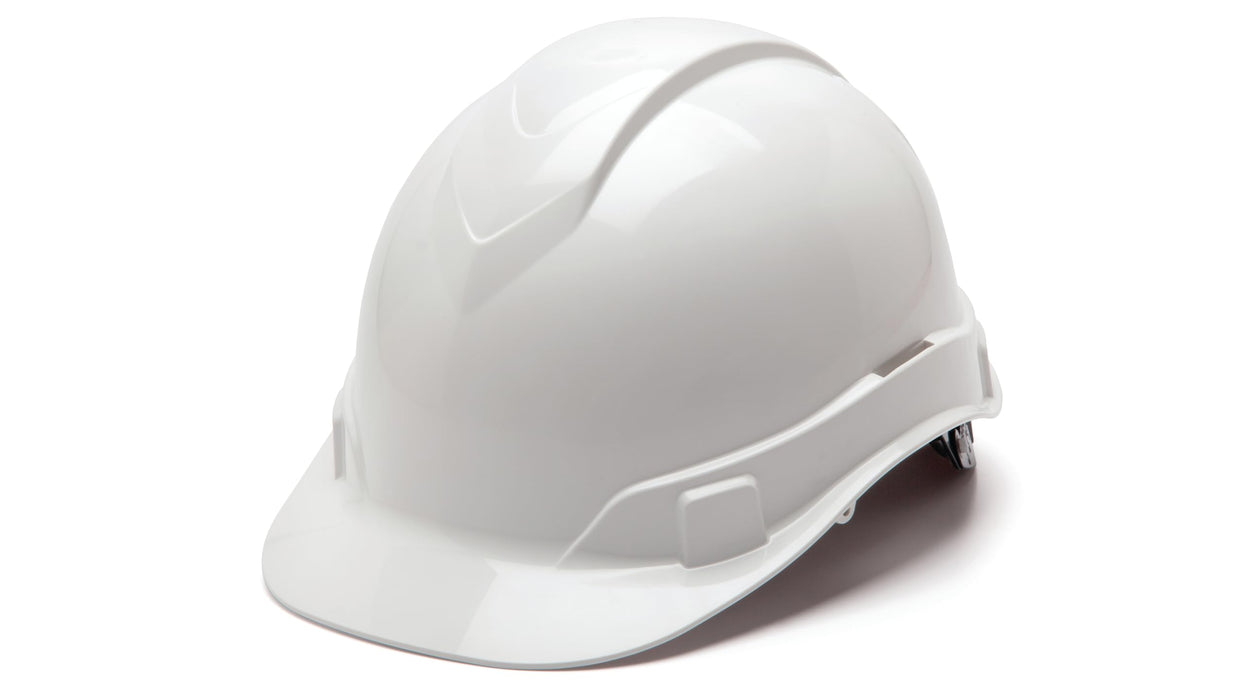 Pyramex HP44110 Ridgeline Cap Style 4 Point Ratchet Hard Hat White