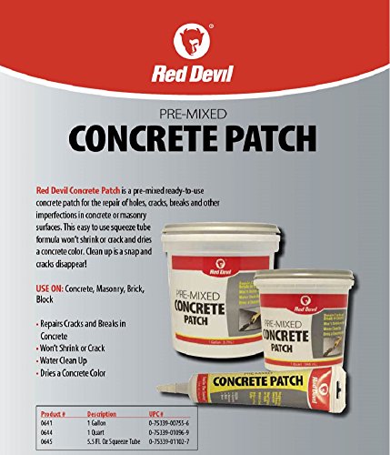 Red Devil 0641 Pre-Mixed Concrete Patch, 1 Gallon, Pack of 1, Gray, Made in USA