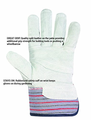 Custom Leathercraft 2046 Work Gloves with Safety Cuff and Wing Thumb, 1-Pair