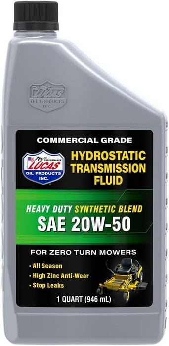 Lucas Oil 11300 Synthetic Blend SAE 20W-50 Hydrostatic Transmission Fluid - 1 Quart