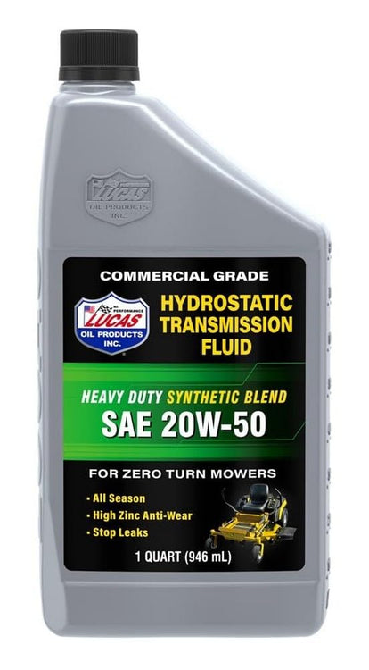 Lucas Oil 11300 Synthetic Blend SAE 20W-50 Hydrostatic Transmission Fluid - 1 Quart