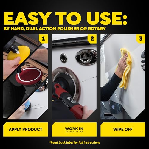 Meguiar's M6732 Marine/RV One Step Compound, Remove Oxidation, Stains, Scratches, and Water Spots, Restore The Color and Shine of Fiberglass Gel Coat Finishes, 32 Oz Bottle