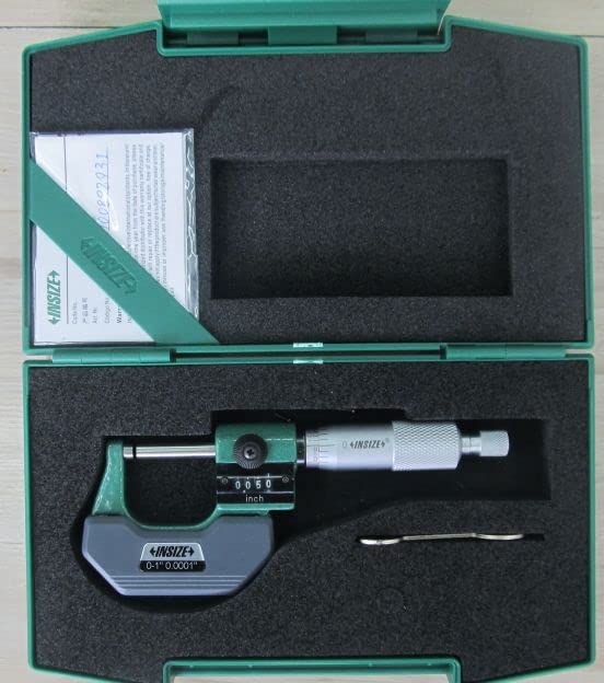 INSIZE 3400-1 Outside Micrometer with Counter, 0" - 1", Counter Resolution 0.001", Thimble Graduation 0.0001"