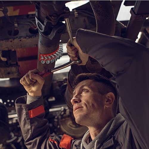 EZRED 3/8" Magnetic Flexible Socket Holder Holds 18 Sockets Ultra-Flexible Non-Marring Low Profile Design