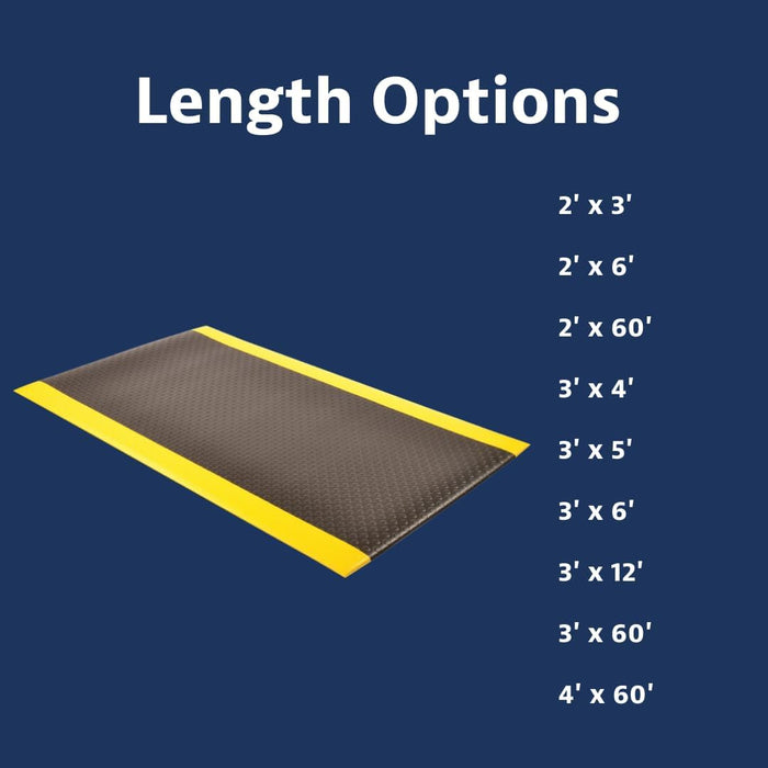 Notrax | 417S0036BY | Notrax 417 Bubble Sof-Tred with Dyna-Shield 3' x 6' x 1/2" Anti Fatigue Mat, Slip Resistant Bubble Textured Surface, Ideal for Industrial and Commercial Workplaces, Black/Yellow, 417S0036BY