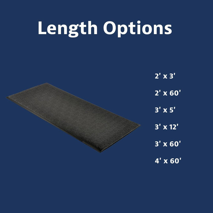 Notrax 411 Sof-Tred 3' x 60' x 3/8" Anti Fatigue Mat, Enhanced Slip Resistance with Beveled Edges and Pebbled Surface, Ideal for Industrial and Commercial Workplaces, Black, 411R0336BL