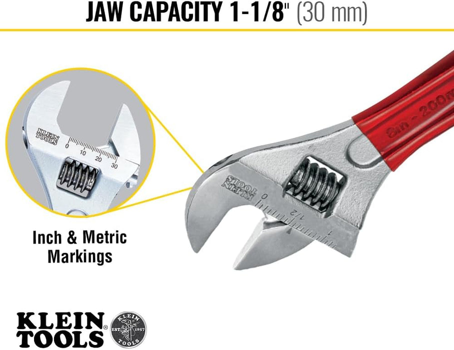Klein Tools D507-8 Adjustable Wrench, Extra Capacity 8-Inch