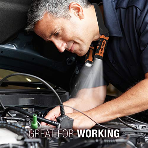 EZRED NK15-OR ANYWEAR Rechargeable Neck Light for Hands-Free Lighting, Orange, Perfect Light for Mechanics, Camping, Hunting, DIY Projects, Reading