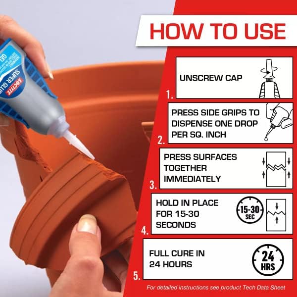 Loctite Super Glue Gel Control, Clear, 0.14 fl oz Bottle, Superglue for Plastic, Wood, Metal, Crafts & Repair, Cyanoacrylate Adhesive Instant Glue, Quick Dry (Pack of 6)