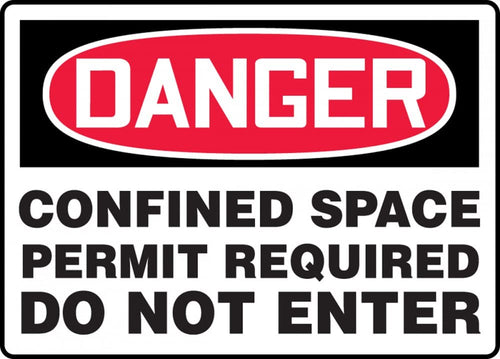 Accuform MCSP122XL "Danger Confined Space - Permit Required - Do Not Enter" Confined Space, Aluma-Lite, 7 x 10 Inches