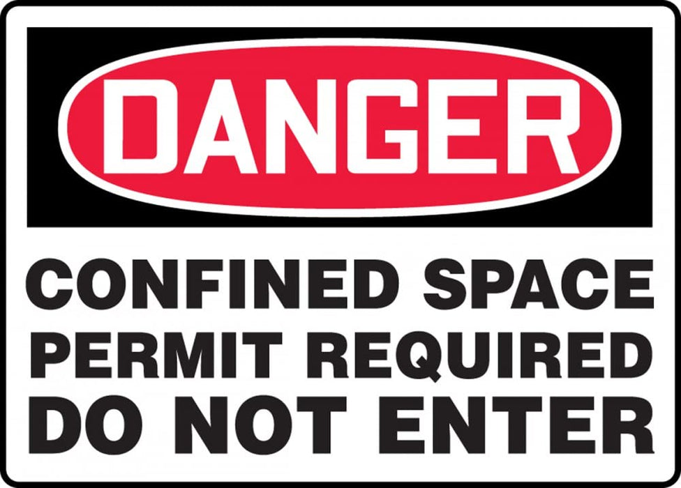 Accuform MCSP122XL "Danger Confined Space - Permit Required - Do Not Enter" Confined Space, Aluma-Lite, 7 x 10 Inches