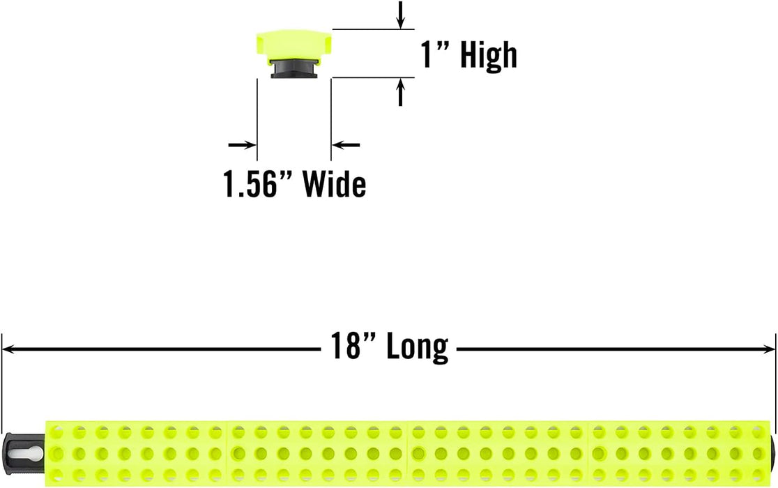 Ernst Manufacturing 96 Tool Magnetic Bit Bar, 1/4" Hex Screwdriver Bit Storage Tool Organizer - Black/Hi-Viz 96 Tool Black & Hi-Viz