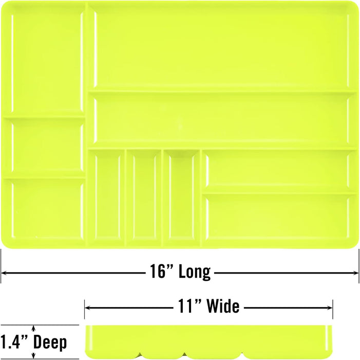 Ernst 10 Compartment Drawer Organizer: Heavy Duty Stackable Tray for Garage Tool Organization - Low-Profile Toolbox Storage - Bolts, Tools, Parts, Easy to Clean – High Visibility - Made in the USA