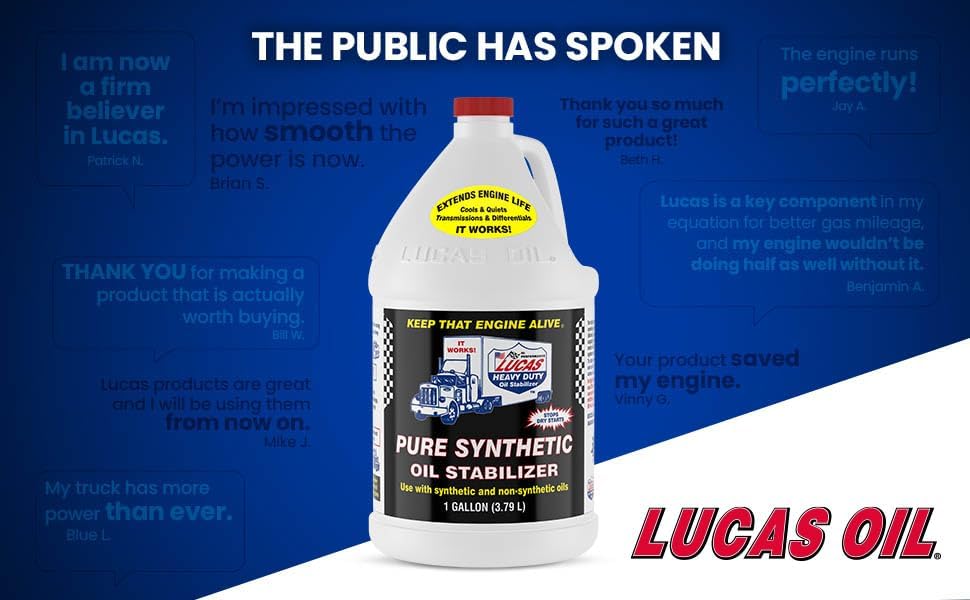 Lucas Oil 10131 Pure Synthetic Oil Stabilizer, 1 Gallon