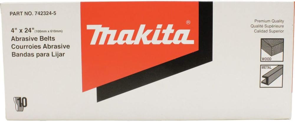 Makita 742325-3 4-Inch x 24-Inch Abrasive Sanding Belt, 150 Grit (10/Pk)