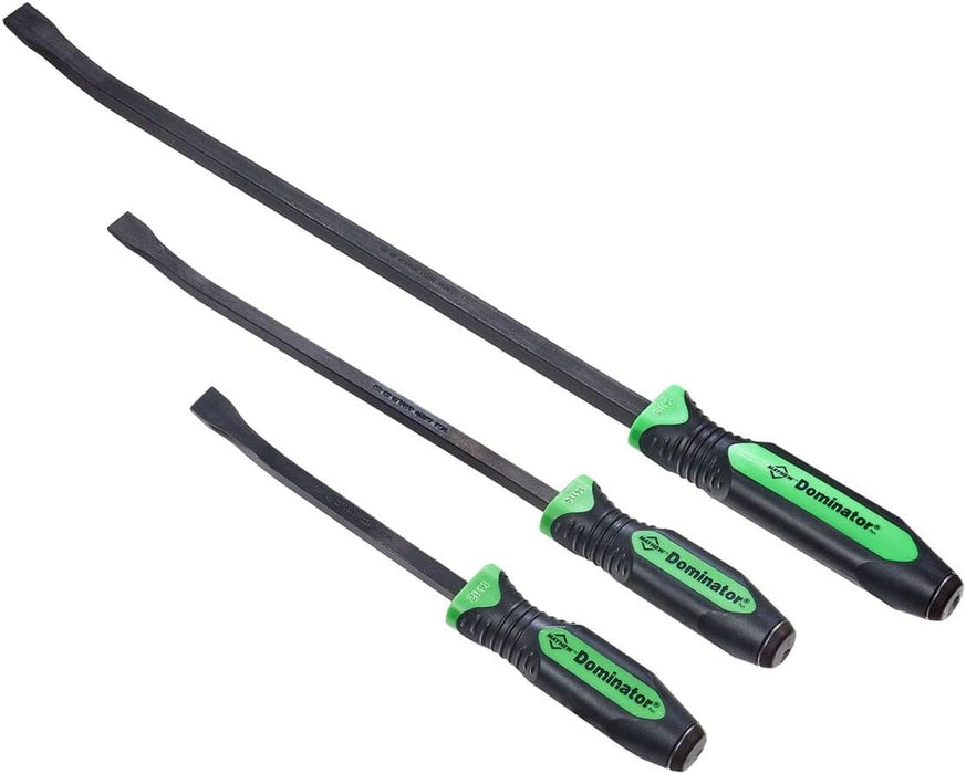 Mayhew Tools 14071GN Dominator Pro Pry Bar Set, 3-Piece Curved, Green Curved 12", 17" & 25" Curved Pry Bars Green