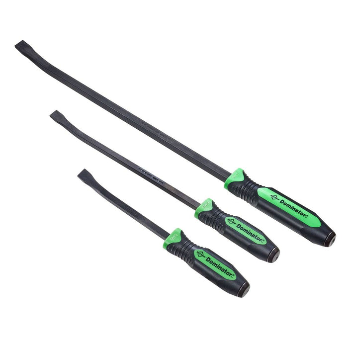 Mayhew Tools 14071GN Dominator Pro Pry Bar Set, 3-Piece Curved, Green Curved 12", 17" & 25" Curved Pry Bars Green
