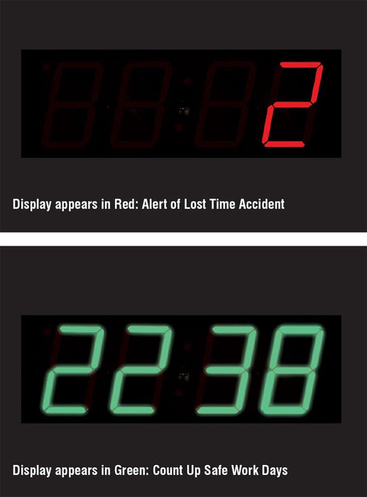 Accuform SBSCK117 Digi-Day Spanish Bilingual Electronic Safety Scoreboard, Track Days We Worked Without A Lost Time Accident, Aluminum 28”L x 20”W x 1”D, Bright LED Display with Remote