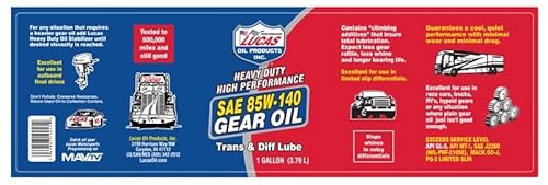 Lucas Oil 10045 Heavy Duty SAE 85W-140 Gear Oil - 1 Gallon